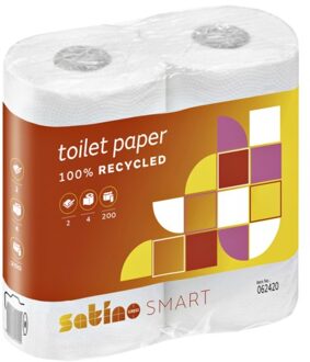 Satino toiletpapier premium - 2 laags - pak 4 rollen - 200 vel per rol