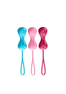 Satisfyer Power Balls - Kegel Balls - 3 Stuks - Turquoise/Rood/Roze