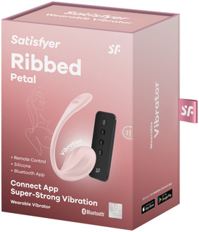 Satisfyer Ribbed Petal Connect App - Draagbare Koppel Vibrator - Roze