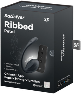Satisfyer Ribbed Petal Connect App - Draagbare Koppel Vibrator - Zwart