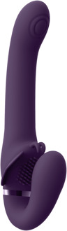 Satu - Pulse-Wave en Vibrerende Strapless Strapon - Paars