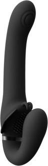 Satu - Pulse-Wave en Vibrerende Strapless Strapon - Zwart