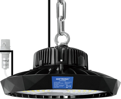Saturn LED High Bay met daglichtsensor - Dimbaar - 90 Watt 17.100 lumen (190lm/W) - 5700K daglicht wit - 120° - IP65 - Bridgelux LED's Zwart