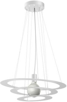 Saturno Hanglamp, 1x E27, Metaal, Wit Mat, D60cm