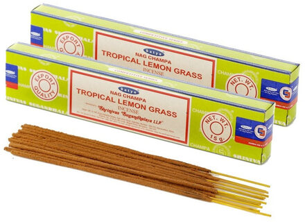 Satya Nag Champa wierrook stokjes tropisch citroengras geur - 30x - Lichaam in balans - Meditatie