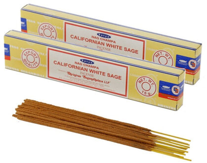 Satya Nag Champa wierrook stokjes Witte Salie geur - 30x - Lichaam in balans - Meditatie