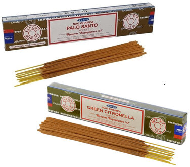Satya Wierook cadeaus set - 2x geurstokjes - Palo Santo en Citronella geur - Meditatie