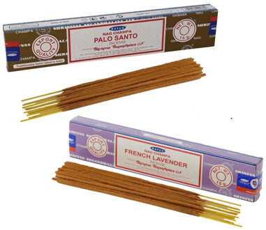 Satya Wierook cadeaus set - 2x geurstokjes - Palo Santo en Lavendel geur - Meditatie