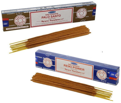 Satya Wierook cadeaus set - 2x geurstokjes - Palo Santo en Reiki Power geur - Meditatie