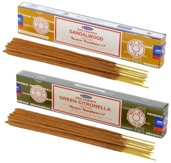 Satya Wierook cadeaus set - 2x geurstokjes - Sandelhout en Citronella geur - Meditatie