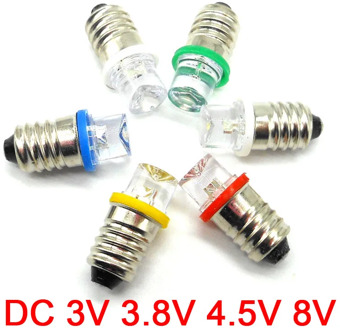 Saucer Shape Head E10 Screw Diode LED Light Bead Indicator Lamp DC 3V 3.8V 4.5V 8V Student Experimental Small Light Bulb