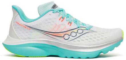 Saucony Kinvara 16 Neutrale schoen Dames-wit, turkoois - 40.5