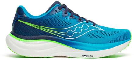 Saucony Ride 19 Neutrale schoen Heren-blauw, neongroen - 42.5