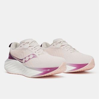 Saucony Women's Saucony Triumph Running Shoe in White pink Wit - EU 40 / UK 6.5