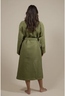 Sauna badjas wafelstof dames & heren olijf groen |