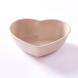 Saus Schotel Leuke Liefde Hart Vorm Tarwe Stro Kom Plaat Wasabi Voorgerecht Platen Baby Kids Schotel Kom Keuken Servies beige