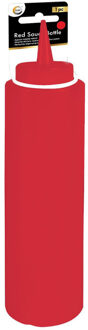 Sausfles - ketchup - rood - doseerfles - 21 cm - knijpfles