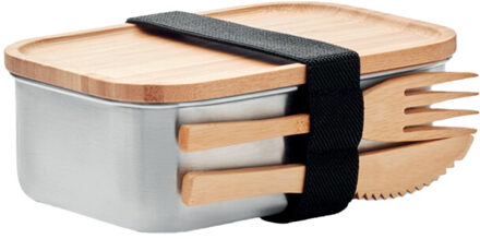 Savanna roestvrijstalen lunchbox Bruin/groen - One size