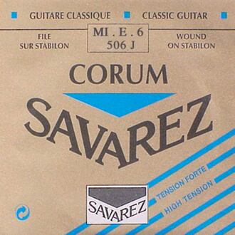 Savarez 506-J E-6-snaar E-6-snaar, silverplated wound Corum, sluit aan bij 500-CRJ and 500-ARJ set, hard tension