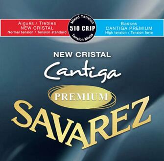 Savarez 510-CRJP snarenset klassieke gitaar snarenset klassieke gitaar, New Cristal trebles, Cantiga Premium silver wound basses, mixed tension