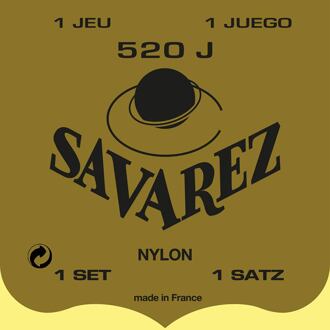 Savarez 520-J snarenset klassieke gitaar snarenset klassieke gitaar, Jaune, rectified nylon, traditional basses, hard tension