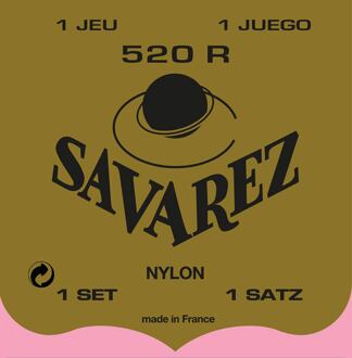 Savarez 520-R snarenset klassieke gitaar snarenset klassieke gitaar, Rouge, rectified nylon, traditional basses, normal tension