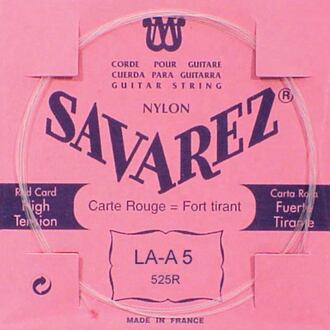 Savarez 525-R A-5-snaar A-5-snaar, silverplated nylon (rouge), sluit aan bij 520-R set, hard tension