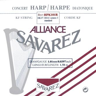 Savarez HPK-101-R kleine of concert harp snaar kleine of concert harp snaar, plain KF, 1,01mm, lengte: 1,50 meter, rood