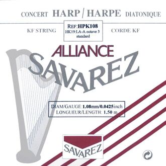 Savarez HPK-108 kleine of concert harp snaar kleine of concert harp snaar, plain KF, 1,08mm, lengte: 1,50 meter