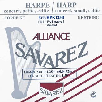 Savarez HPK-125-B kleine of concert harp snaar kleine of concert harp snaar, plain KF, 1,25mm, lengte: 1 meter, black