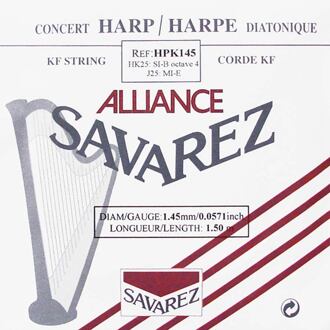 Savarez HPK-145 kleine of concert harp snaar kleine of concert harp snaar, plain KF, 1,45mm, lengte: 1,5 meter