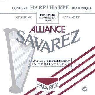 Savarez HPK-180 kleine of concert harp snaar kleine of concert harp snaar, plain KF, 1,80mm, lengte: 1,5 meter