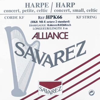 Savarez HPK-66 kleine of concert harp snaar kleine of concert harp snaar, plain KF, 0,66mm, lengte: 1 meter