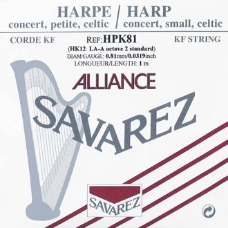 Savarez HPK-81 kleine of concert harp snaar kleine of concert harp snaar, plain KF, 0,81mm, lengte: 1 meter
