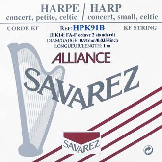 Savarez HPK-91-B kleine of concert harp snaar kleine of concert harp snaar, plain KF, 0,91mm, lengte: 1 meter, zwart