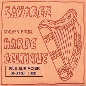 Savarez SAJ-28 harpsnaar B harpsnaar B, 4e octaaf, wound steel, voor kleine harp, lengte: 1,2 meter