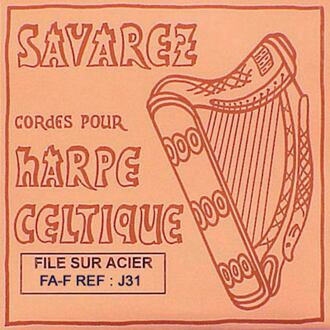 Savarez SAJ-31 harpsnaar F harpsnaar F, 5e octaaf, wound steel, voor kleine harp, lengte: 1,2 meter