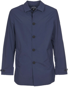 Save The Duck Blauwe Hamilton Trenchcoat Save The Duck , Blue , Heren - XL