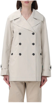 Save The Duck Double-Breasted Coats Save The Duck , Beige , Dames - M,Xs