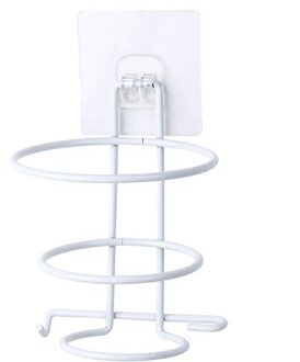 Saving Ruimte Metalen Spiraal Stand Föhn Rack Duurzaam Ondersteuning Houder Badkamer Plank Drogen Styling Stand wit