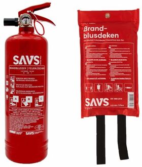 SAVS® Brandblus box - Poederblusser + Blusdeken - S