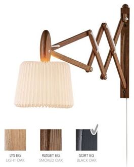 Sax 223-120S Wandlamp - Zwart eiken met papieren kap - Zijdenwit