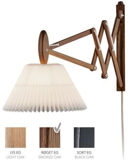 Sax 223-2/17 Wandlamp - Gerookt eiken met standaard kap - Wit
