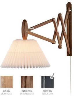 Sax 223-2/17 Wandlamp - Zwart eiken met papieren kap - Wit