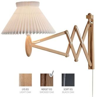 Sax 224-1/17 Wandlamp - Gerookt eiken met papieren kap - Wit