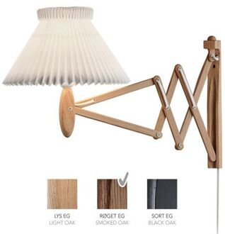 Sax 224-1/17 Wandlamp - Gerookt eiken met standaard kap - Wit