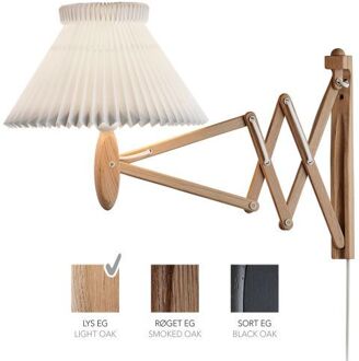 Sax 224-1/17 Wandlamp - Licht eiken met standaard kap - Wit