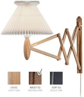 Sax 224-6/17 Wandlamp - Gerookt eiken met standaard kap - Wit