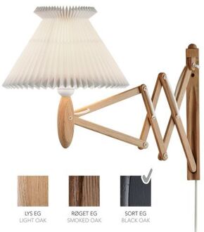 Sax 224-6/17 Wandlamp - Zwart eiken met standaard kap - Wit