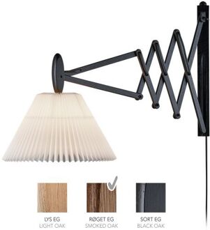 Sax 233-2/21 Wandlamp - Gerookt eiken met standaard kap - Wit